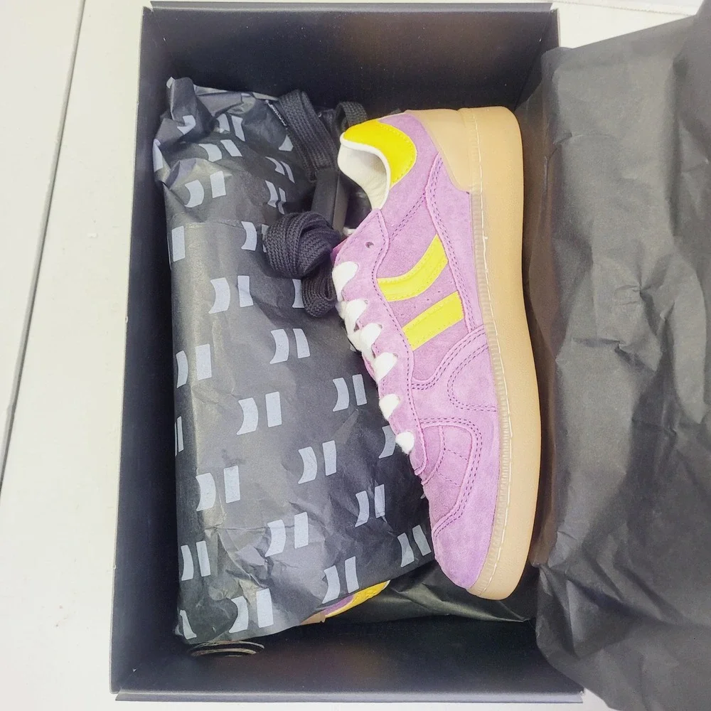 Coolway Women's Goal Sneakers EU 37 (US 6.5) Purple Yellow Suede Low Top Shoes